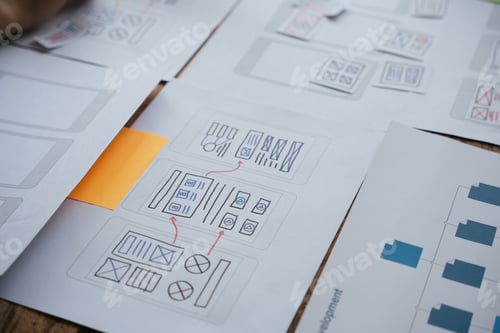 Preview: ux Graphic designer creative sketch planning application process development prototype wireframe for