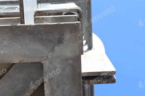 Preview: Side of an old building against a blue sky