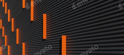 Preview: abstraction, orange vertical stripes on a gray embossed background