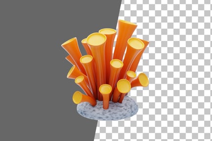 Preview: Orange Tube Coral 3D Icon