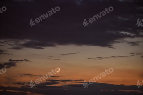 Preview: Young moon at sunset