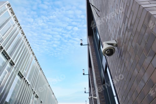 Preview: CCTV security camera operating on modern buildings