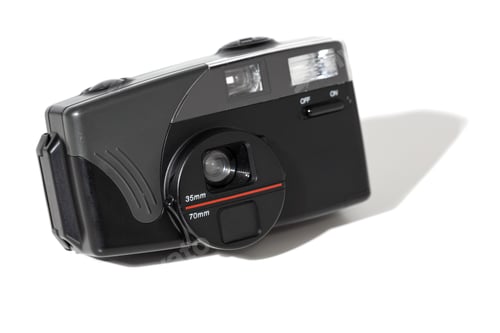 Preview: Vintage compact film camera isolated on white background