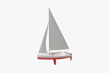 Sailboat with two sails and adjacent vessel