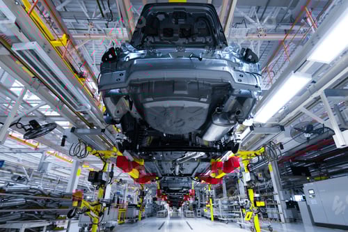 Preview: Movement of vehicles along the production line at the plant. Car Assembly shop. Car Assembly by