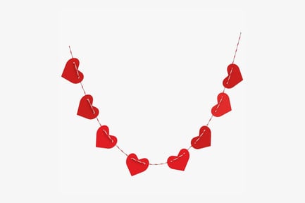 Preview: Red Heart Garland Strung with Twine