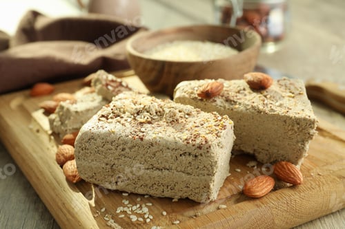 Preview: Concept of tasty food with halva, close up