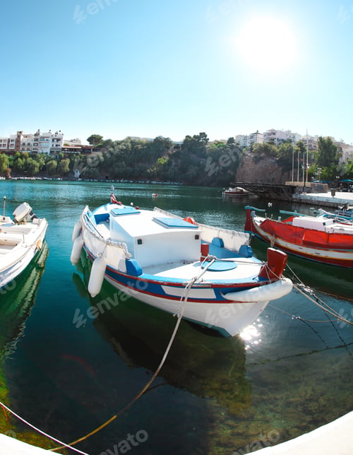 Preview: Boats at Voulismeni lake in Agios Nikolaos. Crete