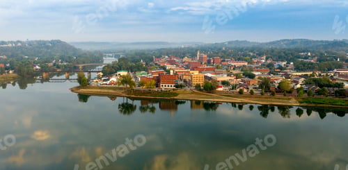 Preview: Foggy Morning Over the River and Main Street Marietta Ohio