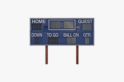 Preview: Rounded scoreboard with grid-patterned text display