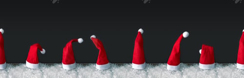 Preview: seamless row of red Santa Claus hats