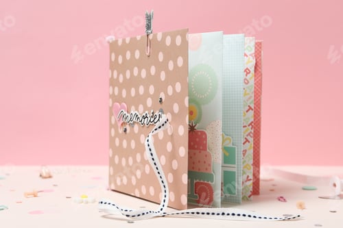 Preview: Concept of scrapbooking, scrapbooking for holiday, hobby concept
