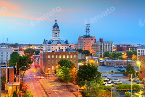 Preview: Evansville, Indiana, USA Downtown Cityscape