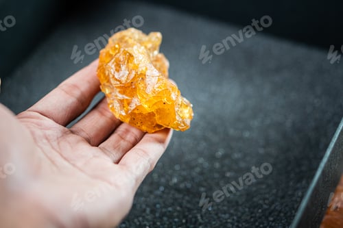 Preview: Hand Holding a Large Piece of Amber