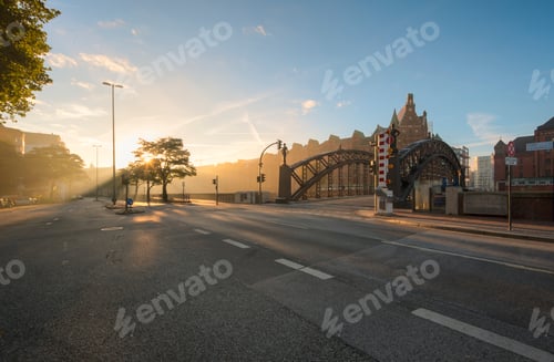 Preview: Germany, Hamburg, Speicherstadt at sunrise