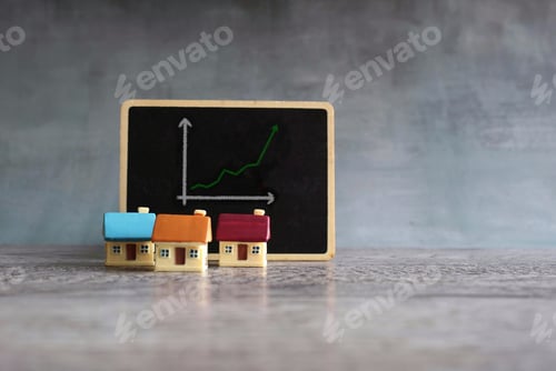 Preview: Home sales market increase profit concept.