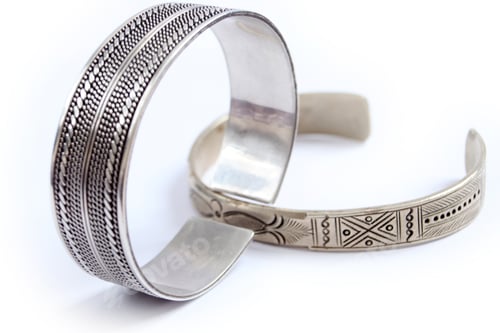 Preview: silver bracelet on a white background