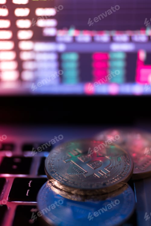 Preview: cryptocurrency and stock market business concept