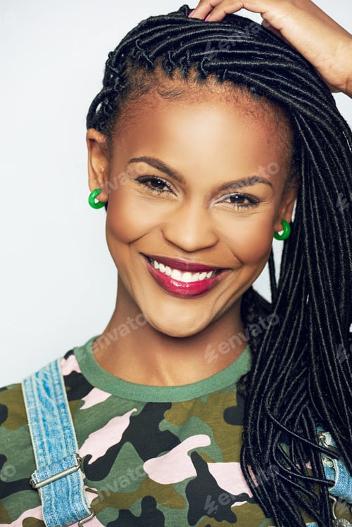 Preview: Beautiful young African woman with a beaming smile