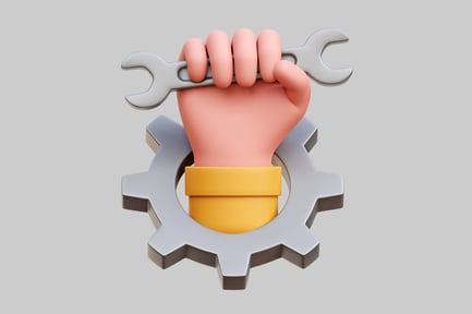 Aperçu: Clé à main avec symbole d'engrenage