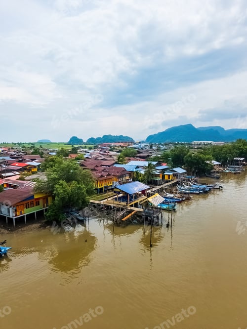 Preview: Perlis, Malaysia - Aug 6, 2022: Fishing village in Kuala Perlis.