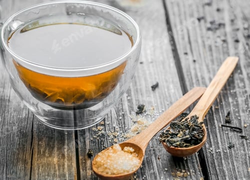 Preview: transparent tea Cup with wooden spoons