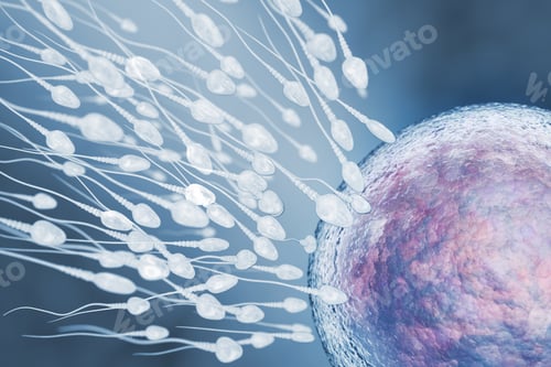 Preview: Scientific Rendering of Fertilization Process with Gametes