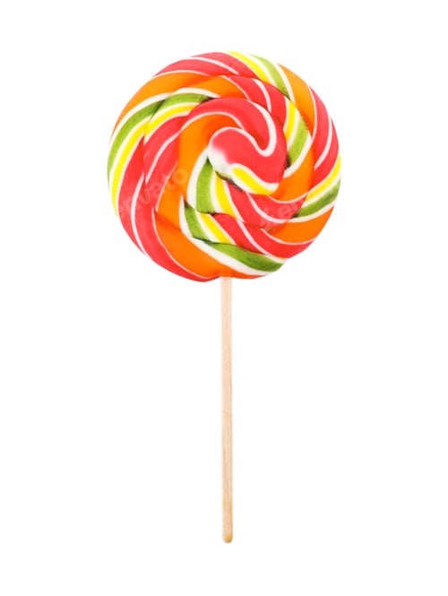 Vista previa: Sabrosos caramelos coloridos con sabor a frutas sobre fondo blanco