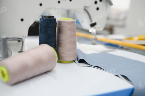 Preview: sewing machine, needle, scissors and sewing tools