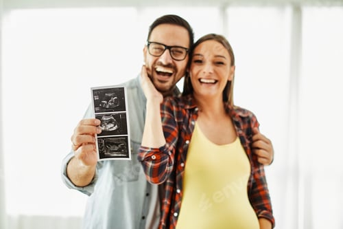 Preview: woman pregnant couple man pregnancy family mother love father happy husband