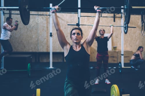 Preview: Girls doing jerk with barbell