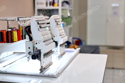 Preview: clothing manufacturing factory. sewing department, sewing studio. modern equipment