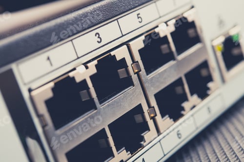 Preview: Network Switch With Multiple Ports for Wired Connections in a Modern Setting