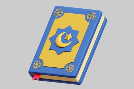 Preview: Quran Holy Book With Star And Crescent Design
