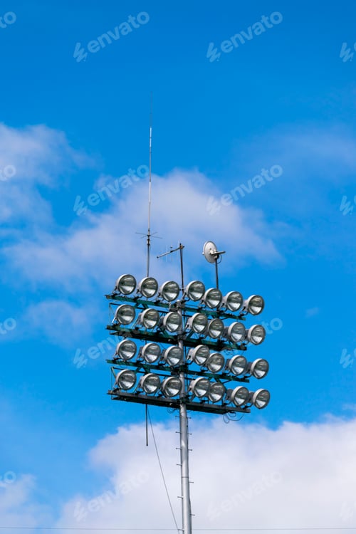 Preview: Stadium lights and blue sky in Guatemala