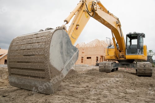 Preview: Bulldozer breaking ground at construction site