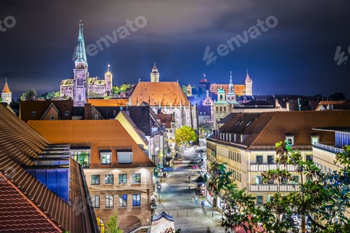 Preview: Nuremberg, Germany Skyline At Night.