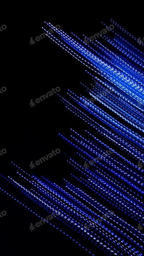 Preview: blue dashed lines of lights on a black background