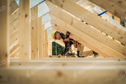 Preview: Wooden Roof Frame Building