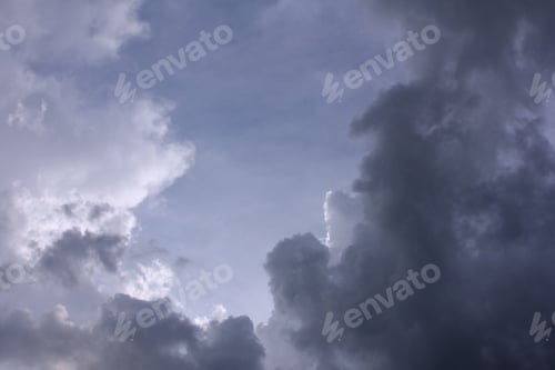 Preview: Summer Storm Clouds - Photograph Of A Variety Of Summer Storm Clouds With Blue Sky Among The