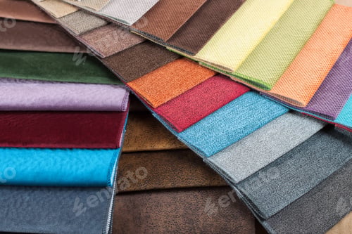 Preview: Color samples of the upholstery fabric in the assortment