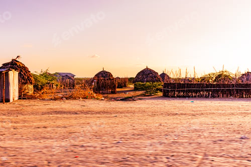 Preview: Kenya East Africa Landscapes Kalokol Lodwar Town Turkana Sunset Sunrise Highway Road Field Travels
