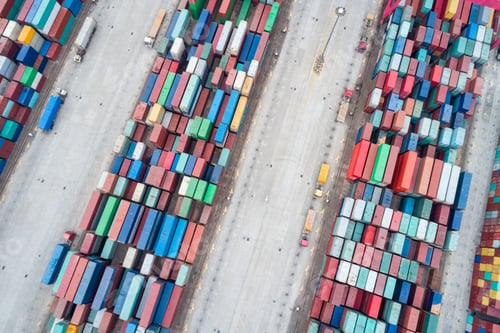 Preview: aerial view of container stack yards