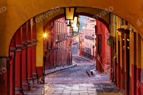 San Miguel de Allende Street Through an Archway