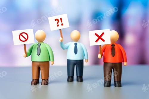Preview: Office workers protested against working conditions. Labor rights movement dissatisfaction
