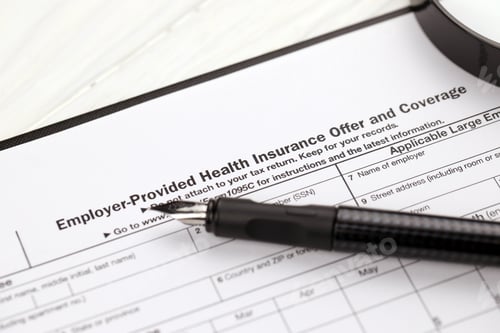Preview: IRS Form 1095-C Employer-Provided Health Insurance Offer and Coverage tax blank on A4 tablet