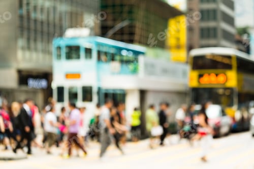 Preview: Crosswalk And Pedestrian At Street In Hong Kong