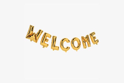 Preview: Welcome Gold Foil Letter Balloons