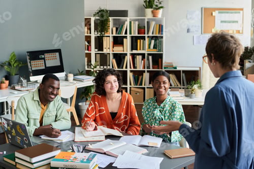Preview: Discussing Team Projects in Bright Office Environment