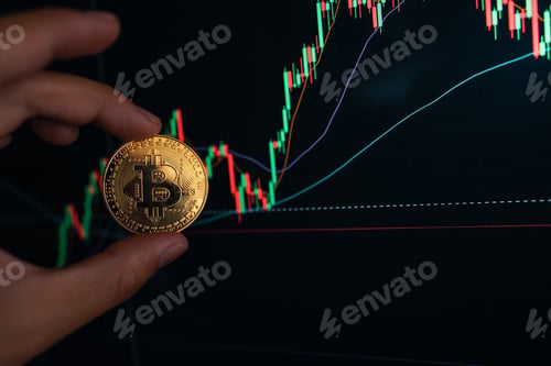 Preview: Crypto coins and graphs in the computer screen